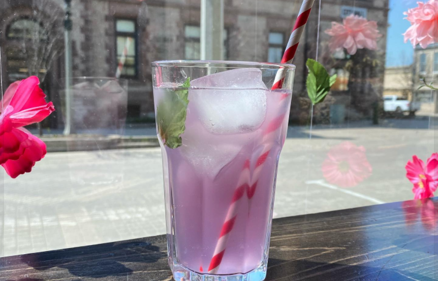 purple iced tea at Beantown Coffee Co.