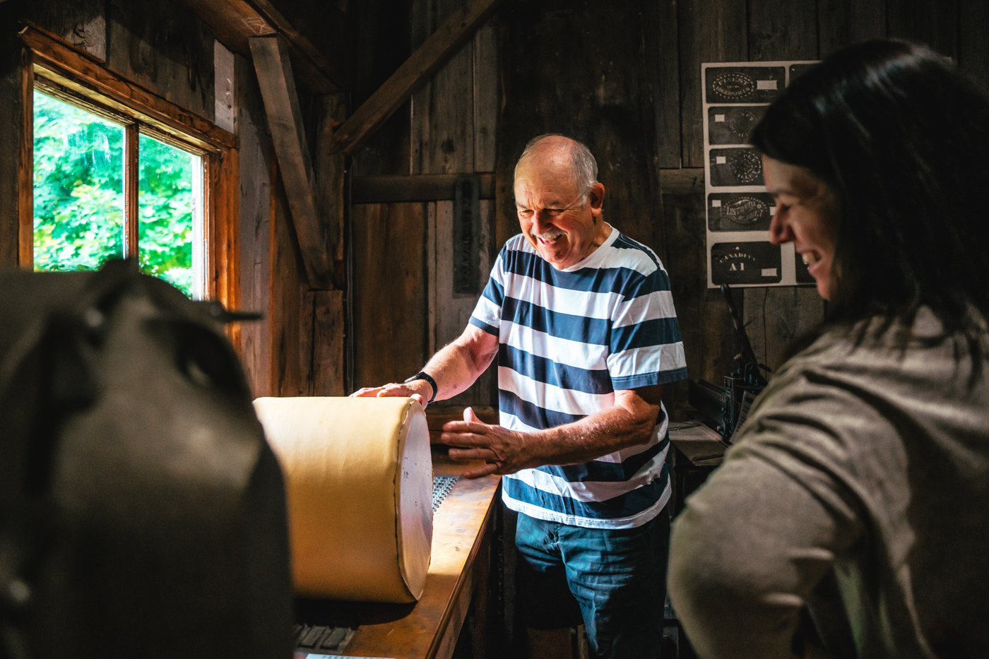 volunteer at Ingersoll Cheese Museum in replica cheese factory