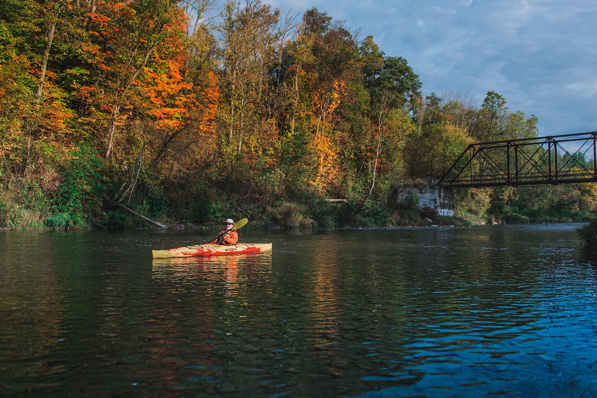 man in a kayak