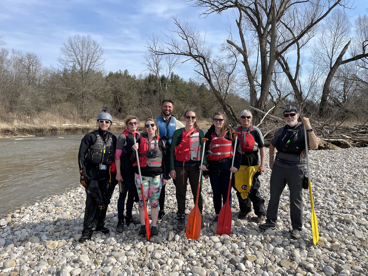 group photo on the shore