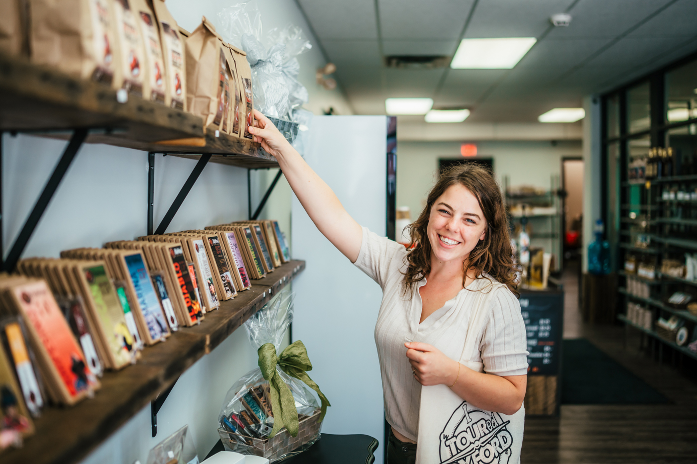 woman shops Habitual Chocolate