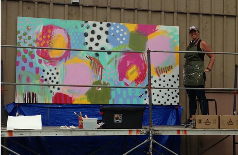 julie at her mural
