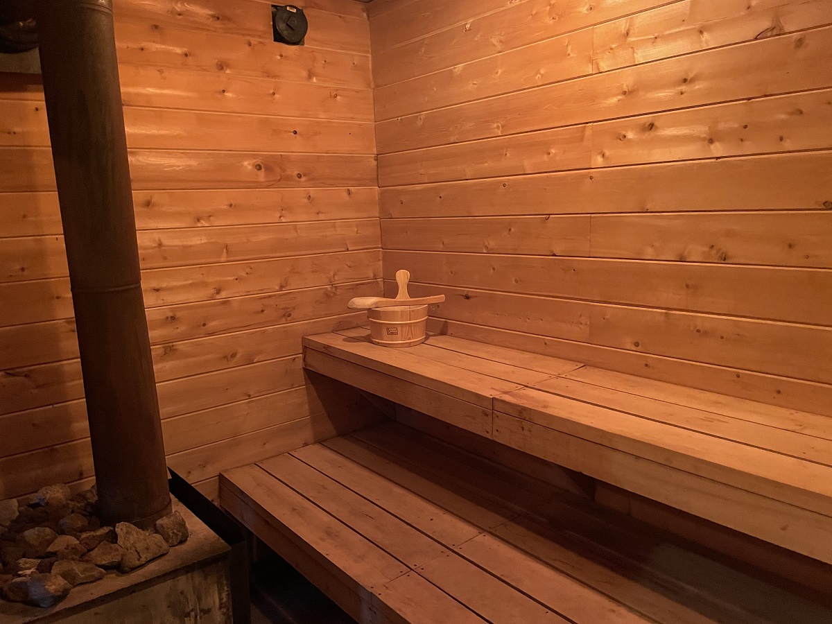 interior shot of sauna at terra nova