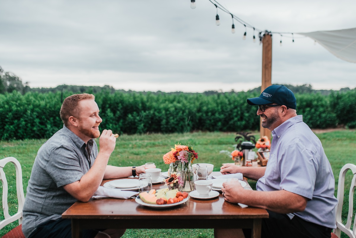 Jason and Rod eating brunch