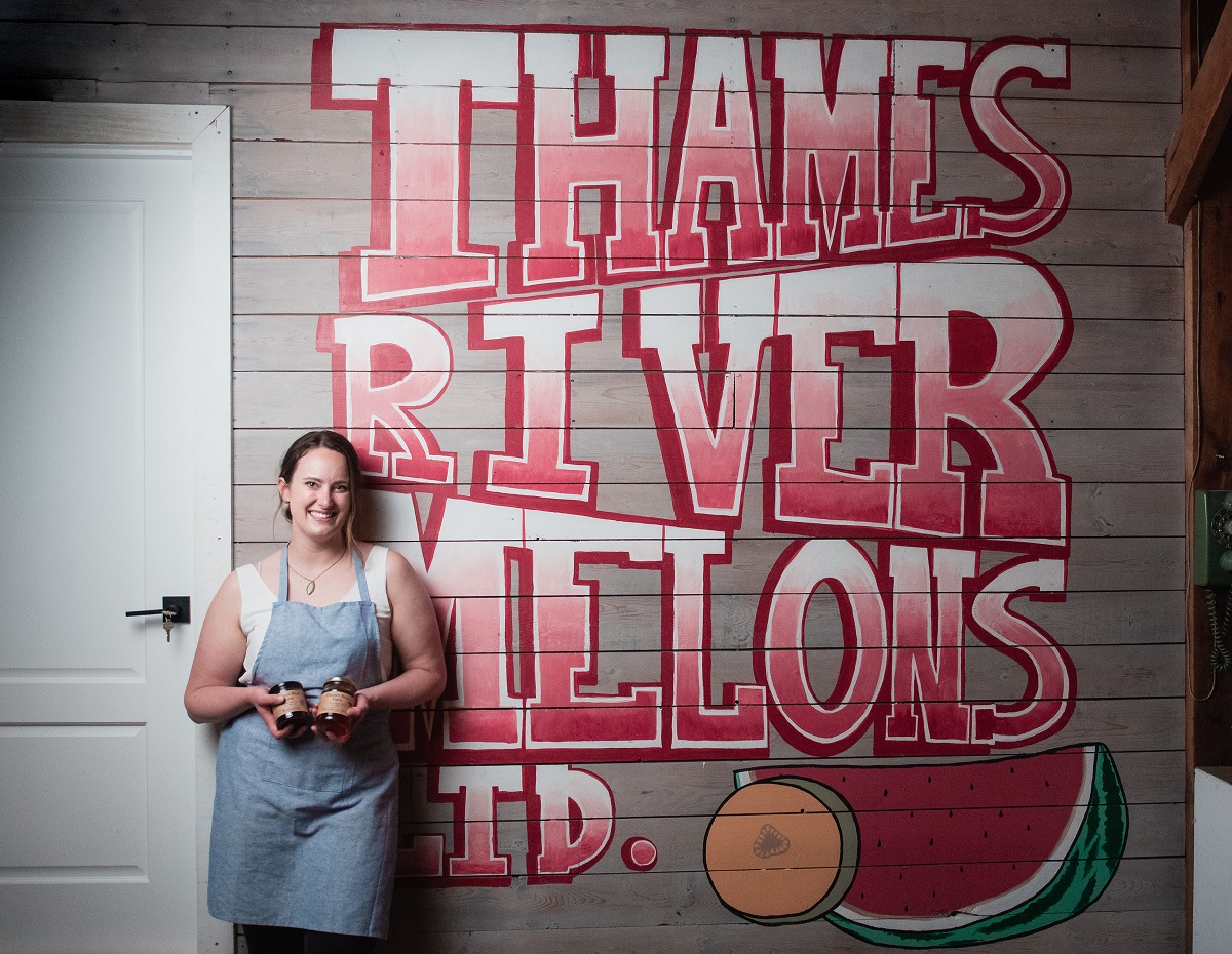 alex with preserves at thames river melons