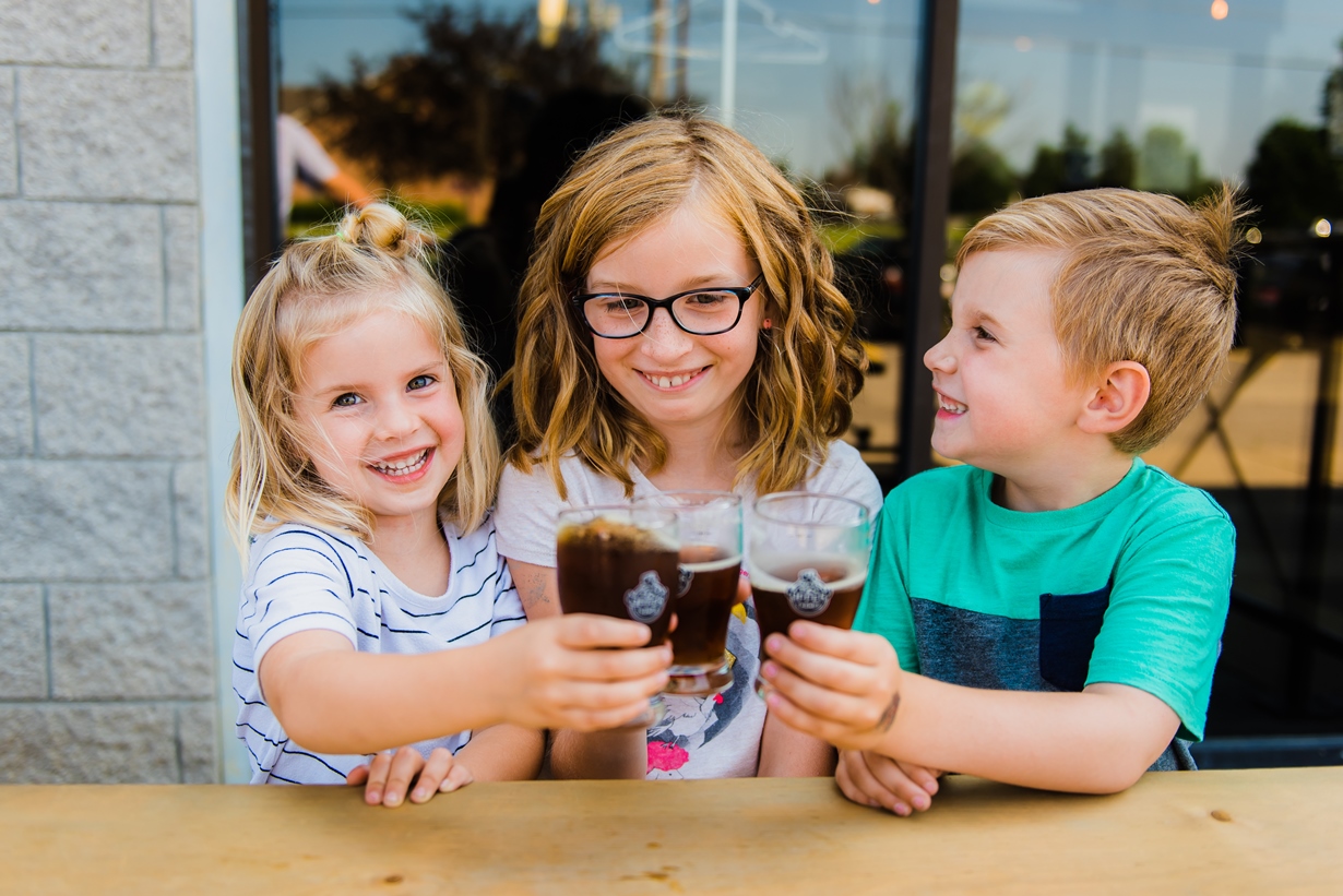 kids drinking route bear
