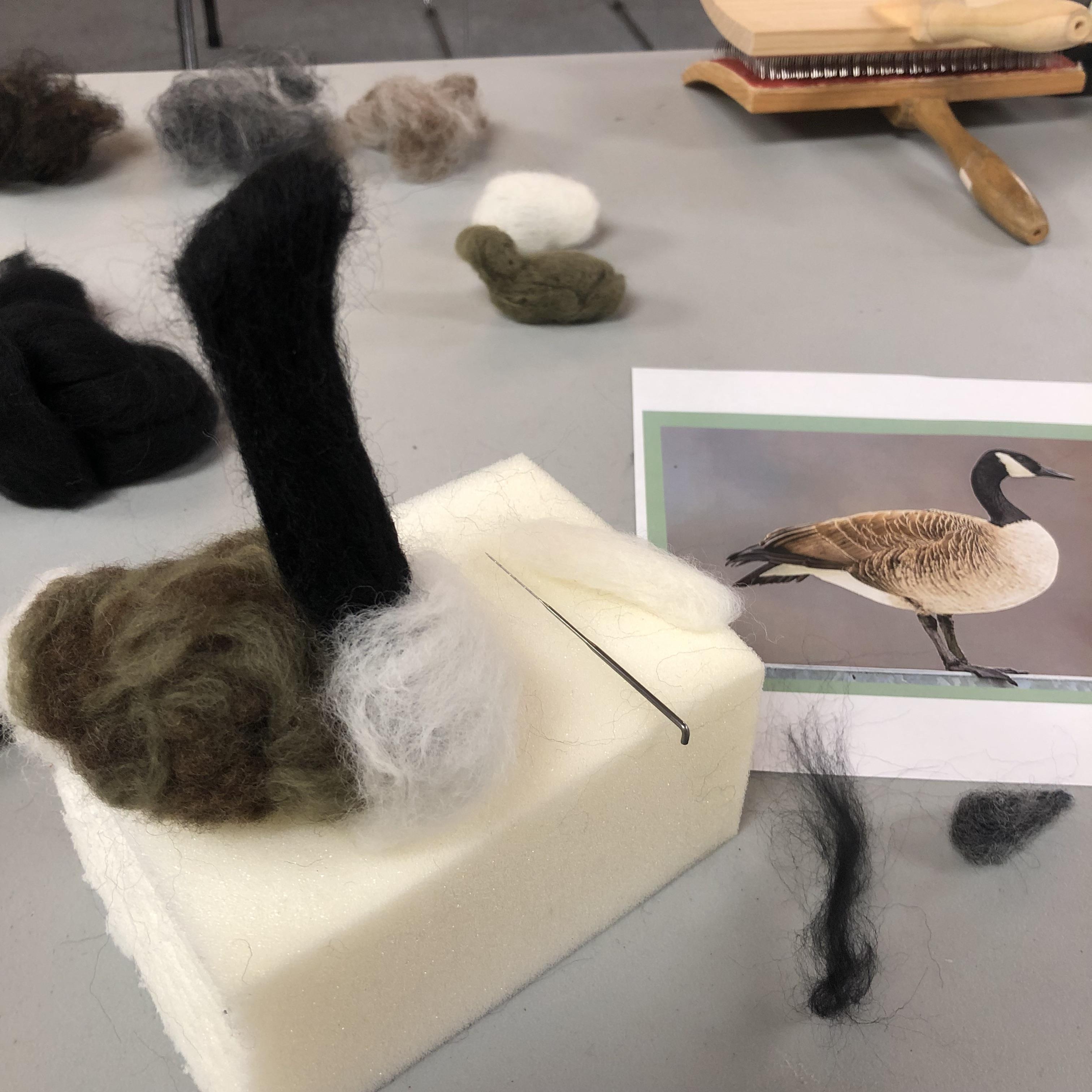 Canada goose felting project