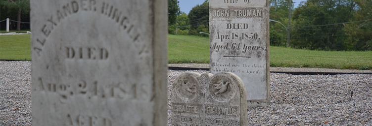 stones at the pioneer cemetery