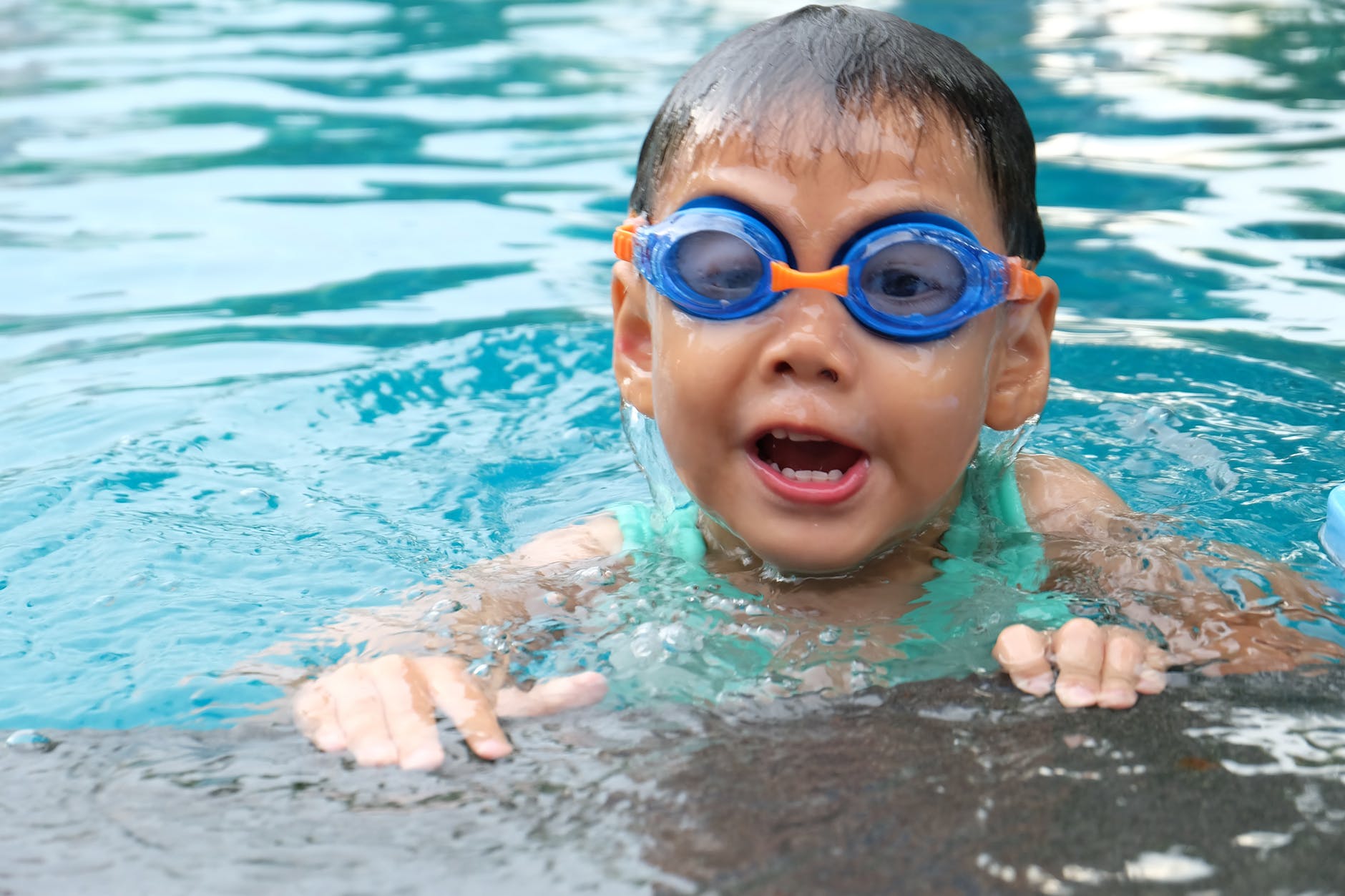 little guy swimming