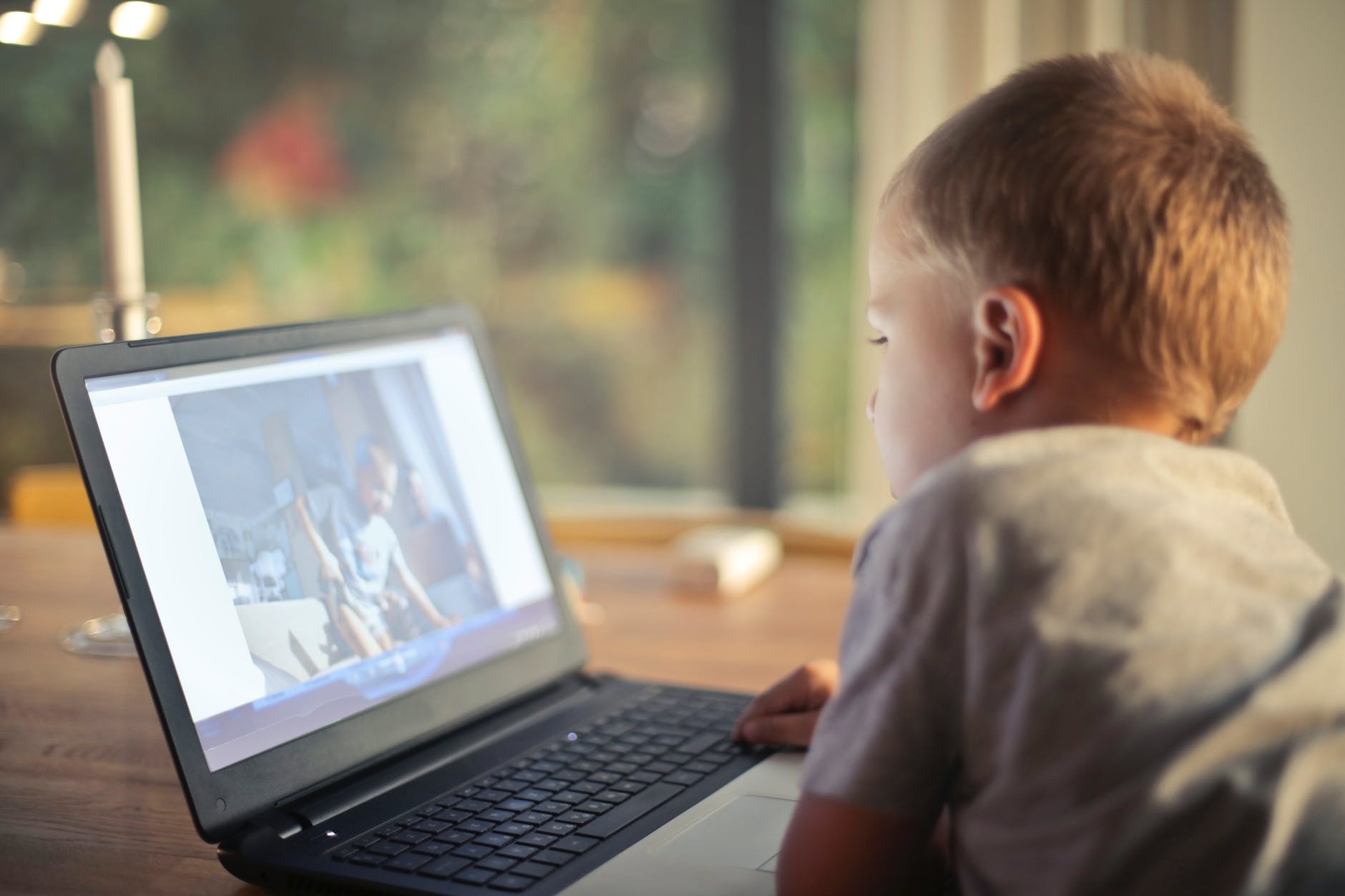 kid at computer