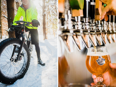 The Pines & Pints: Enjoy a winter cycle followed by delicious craft brews