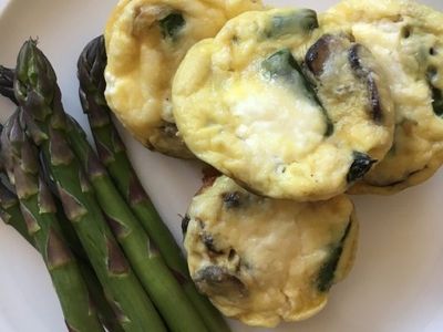 Asparagus, Mushroom and Goat Cheese Mini Frittatas